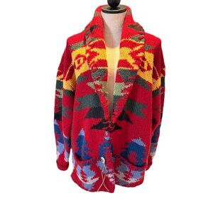Now Sport Vintage Womens Size M Southwestern Chunky Shetland Cardigan Sweater